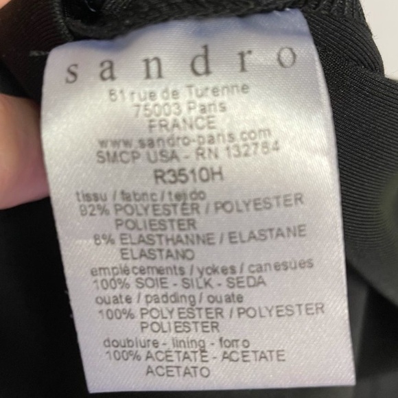 SANDRO Paris Reputation Color-block Scuba Quilted Panel Short Mini Sheath Dress - Picture 9 of 9